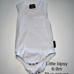 Little Bipsy White Baby Onesie